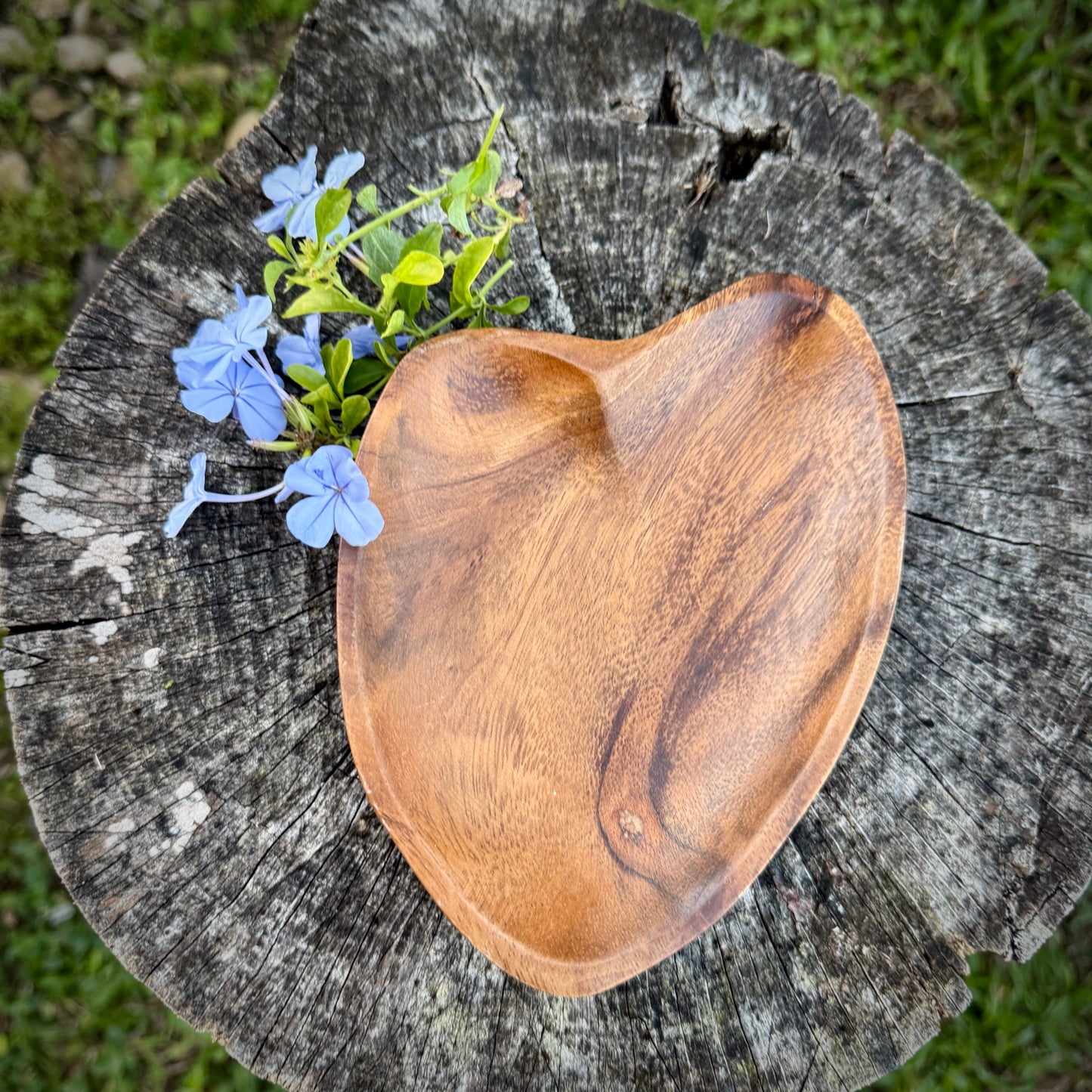 Acacia Heart-Shaped Mini Tray