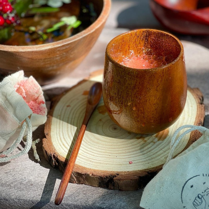 Wooden Cup And Spoon