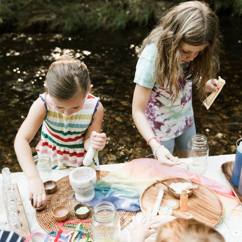 Rainbow Joy Kit featuring colourful potion ingredients and nature-inspired sensory play materials that encourage creativity, imaginative learning, fine motor skills, and joyful back-to-school play for toddlers and preschoolers.