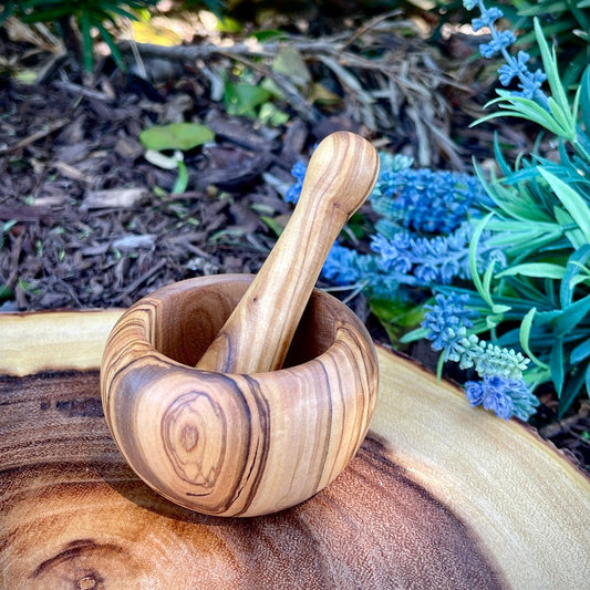 Wooden Mortar And Pestle